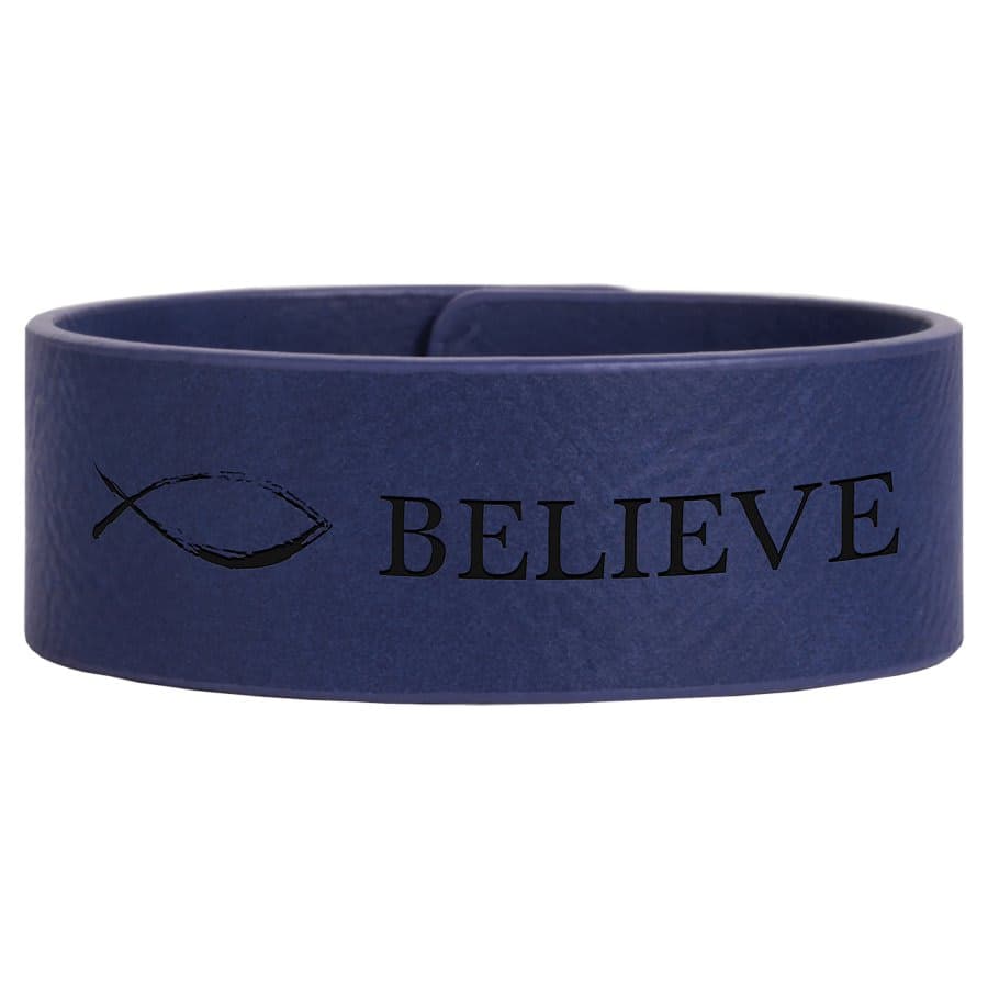 Blue Leatherette Cuff Bracelet
