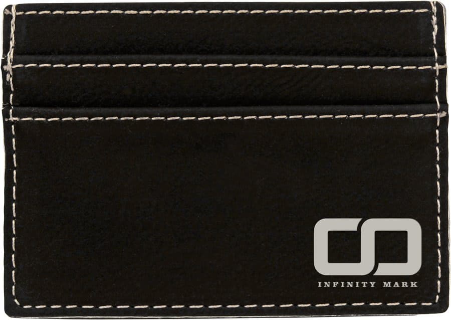 Black/Silver Leatherette Wallet Clip