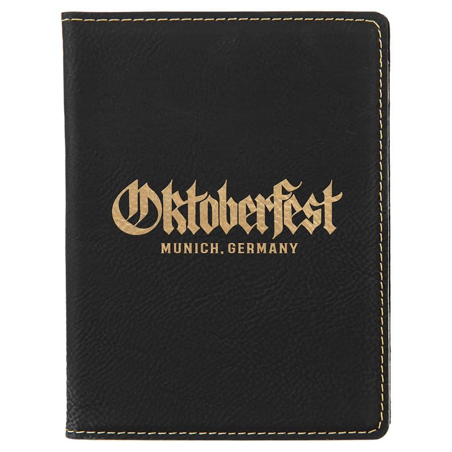 Black/Gold Leatherette Passport Holder