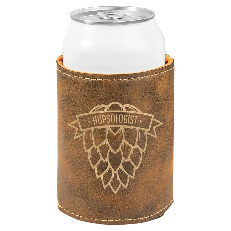 Rustic/Gold Leatherette Beverage Holder