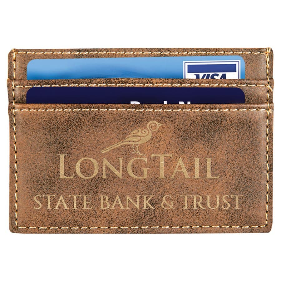 Rustic/Gold Leatherette Wallet Clip