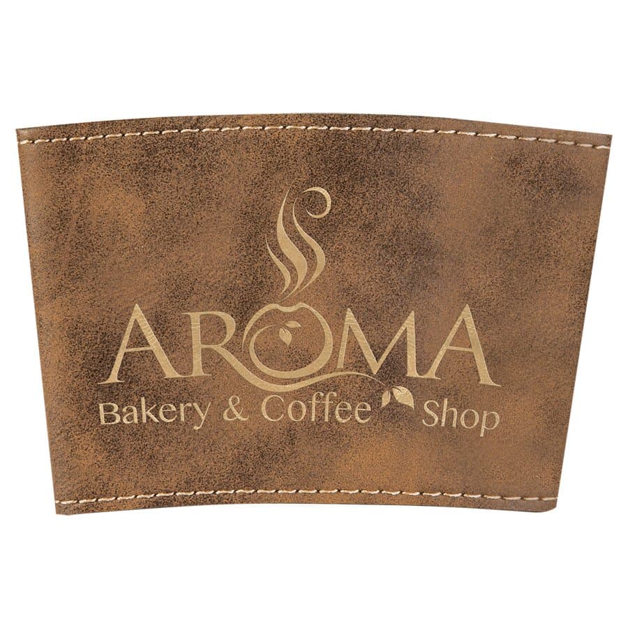 Rustic/Gold Leatherette Mug Sleeve