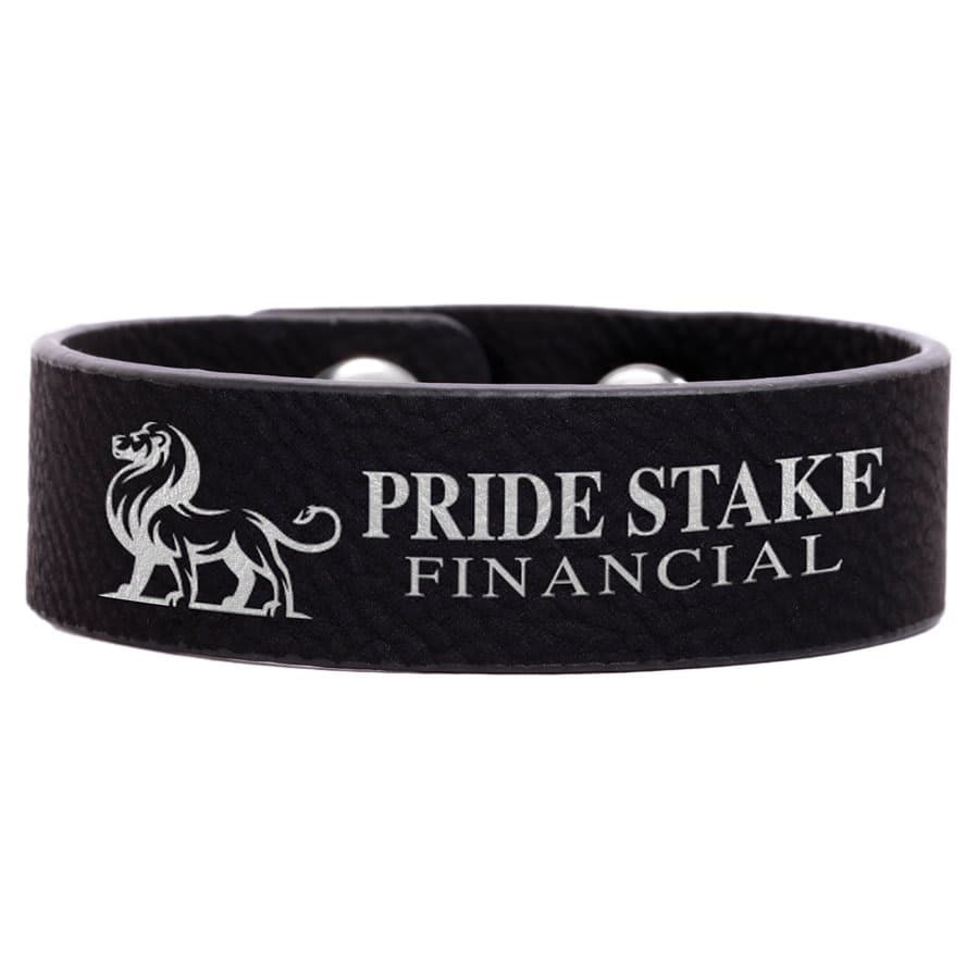 Black/Silver Leatherette Youth Cuff Bracelet