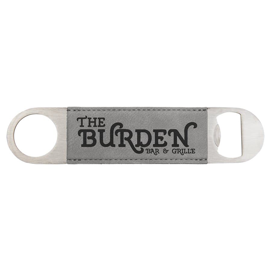 Gray Leatherette Bottle Opener