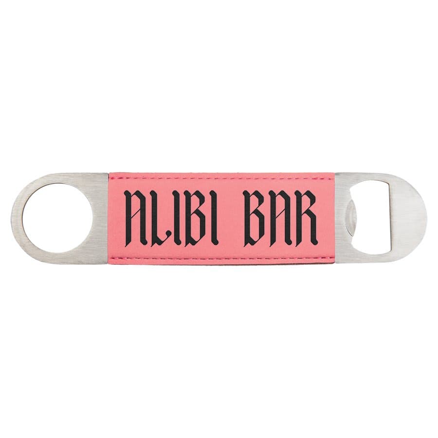 Pink Leatherette Bottle Opener