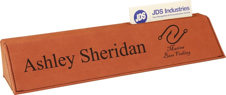 Rawhide Leatherette Desk Wedge with Business Card Holder