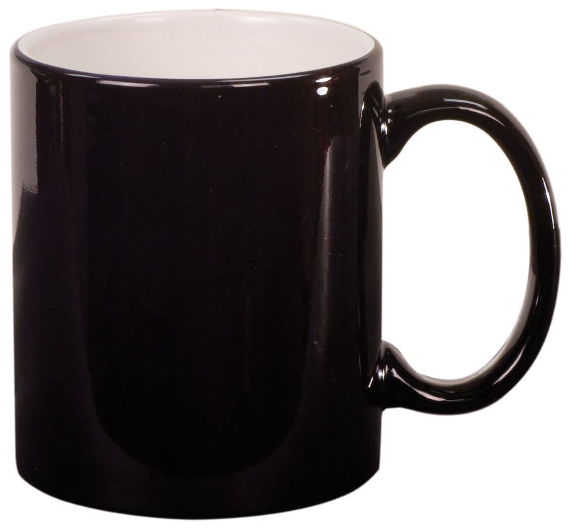 11 oz. Black Round Ceramic Mug