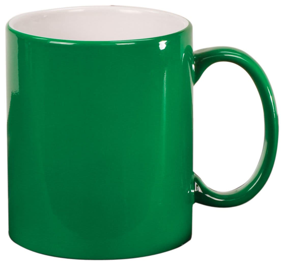 11 oz. Green Round Ceramic Mug