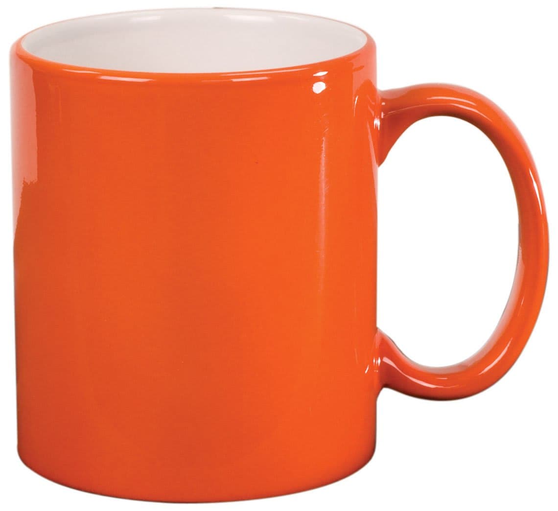 11 oz. Orange Round Ceramic Mug