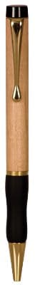 Maple Ballpoint Pen with Gripper & Gold Trim