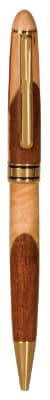 Maple & Rosewood Finish Ballpoint Pen with Gold Trim