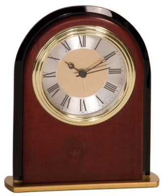 Mahogany Finish & Glass Arch Clock