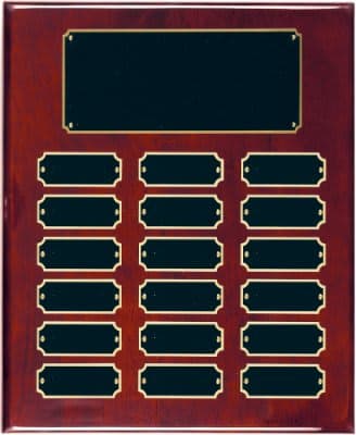 Rosewood Piano Finish Perpetual Plaque with 18 Plates