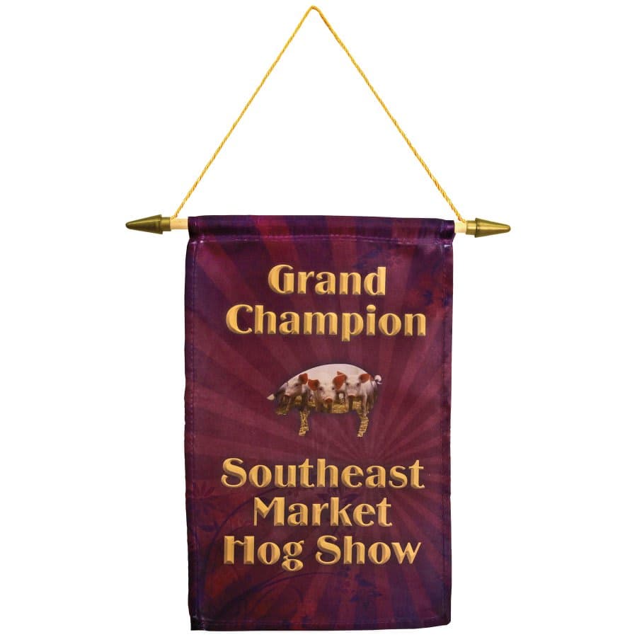1-Sided Banner Includes Wooden Pole, Spear Tips, and Cord