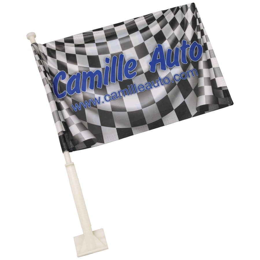 2-Sided Car Flag with Pole