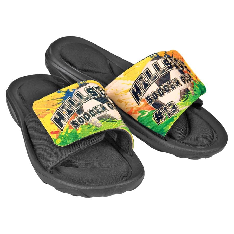 Large Slide-On Sandal with Memory Foam and Adjustable Strap