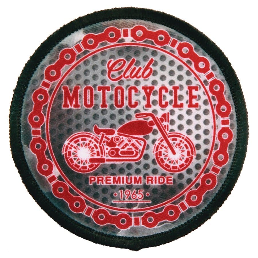 Round Patch with Black Stitched Border