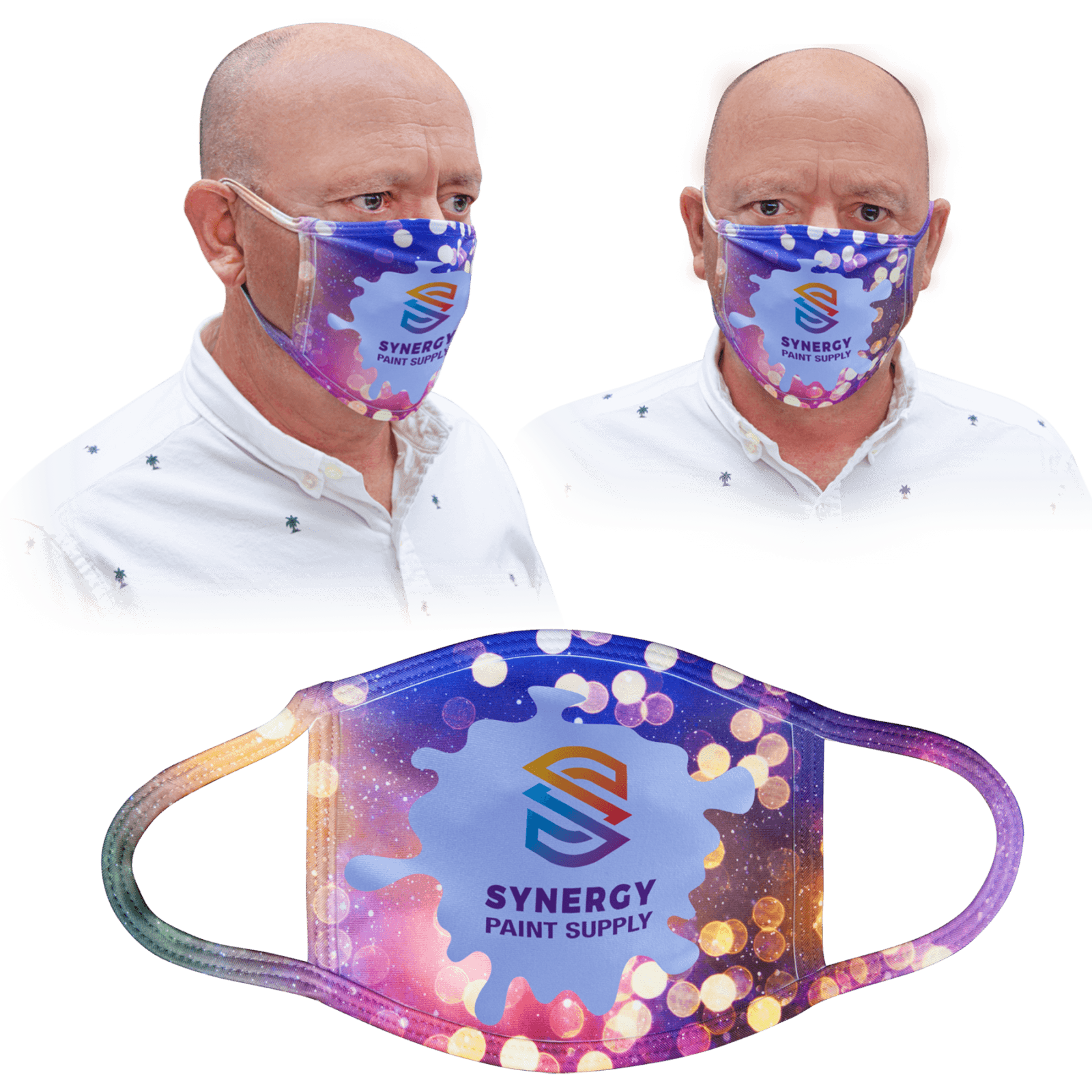2-Ply White Adult Large Face Mask