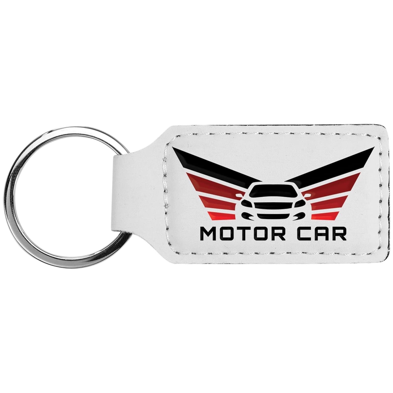 2-Sided Smooth Fabric Rectangle Keychain
