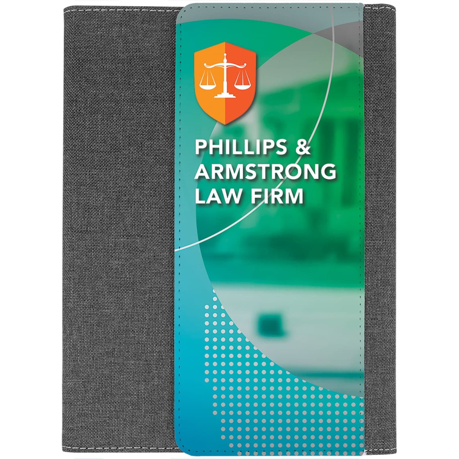 Gray Fabric Portfolio with Smooth Fabric on Flap