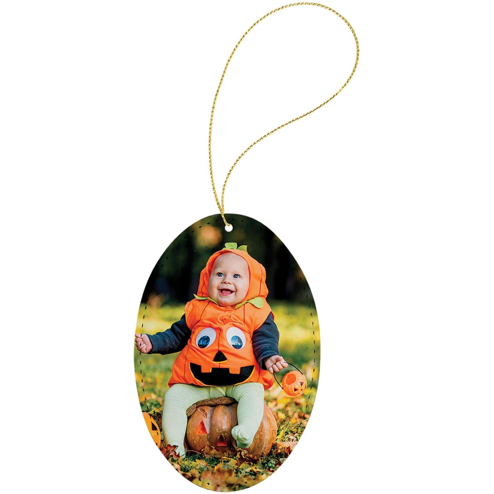 Smooth Fabric Front, Gray Canvas Back Oval Christmas Ornament