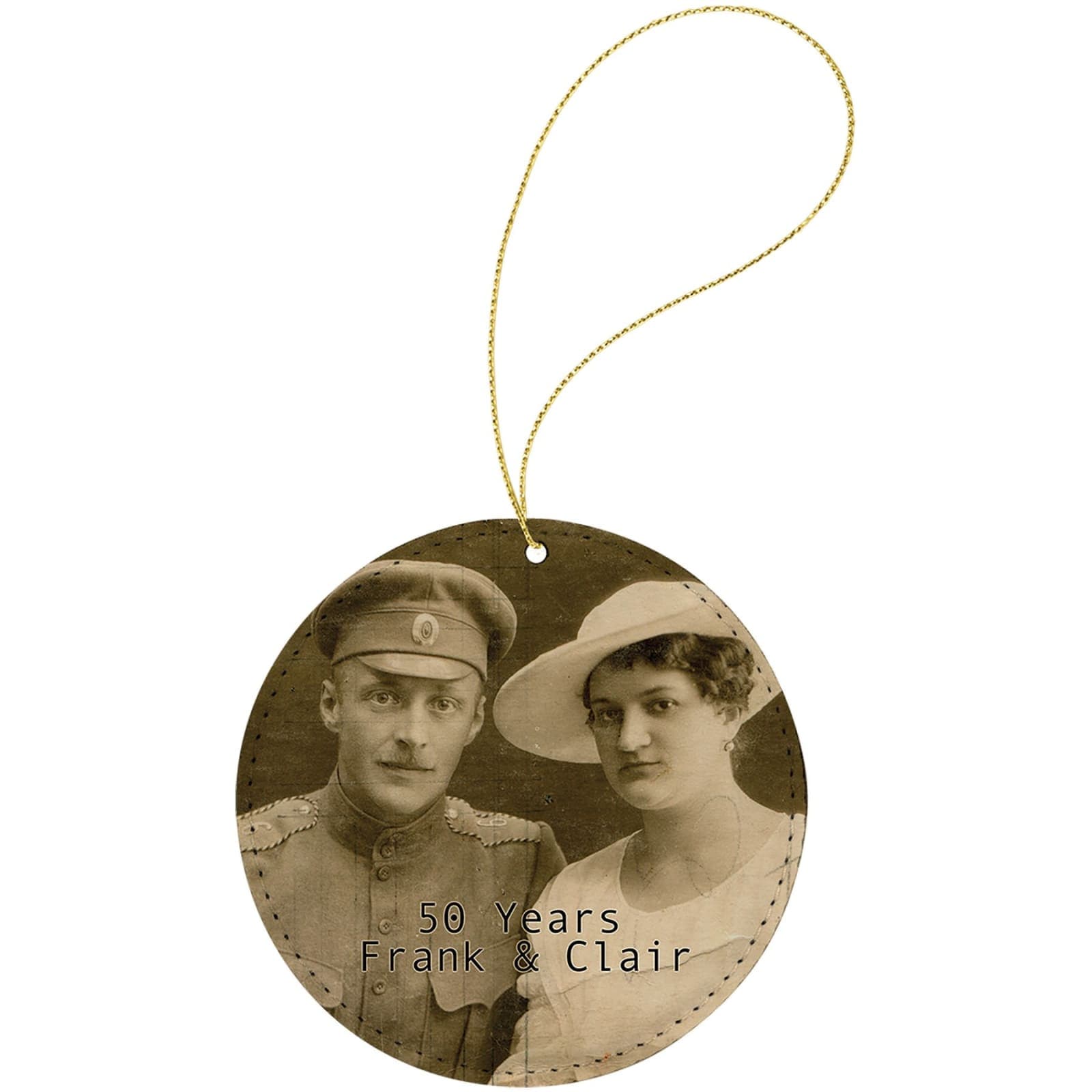 Smooth Fabric Front, Gray Canvas Back Round Ornament