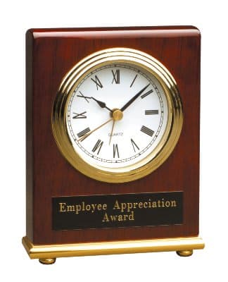 Rectangle Rosewood Piano Finish Desk Clock
