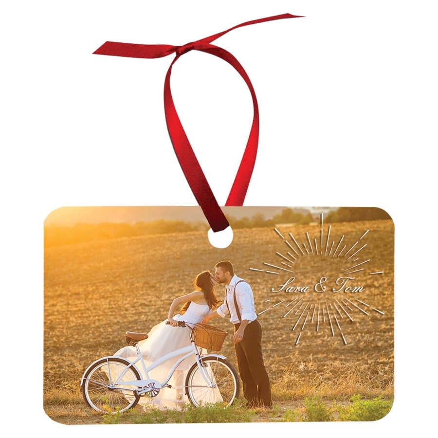 2-Sided Gloss Aluminum Horizontal Rectangle Ornament