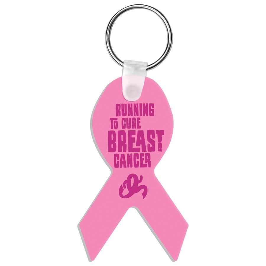 2-Sided Gloss Aluminum Ribbon Keychain
