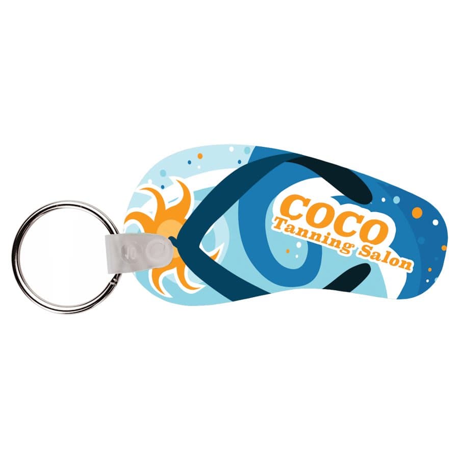 2-Sided Semi-Gloss Aluminum Flip Flop Keychain