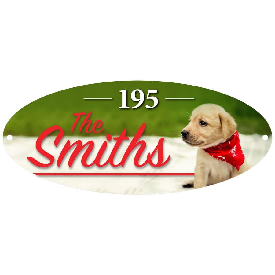 Oval Building Sign with 2 Holes