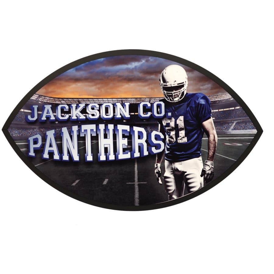 Gloss Football Plaque with Black Edge