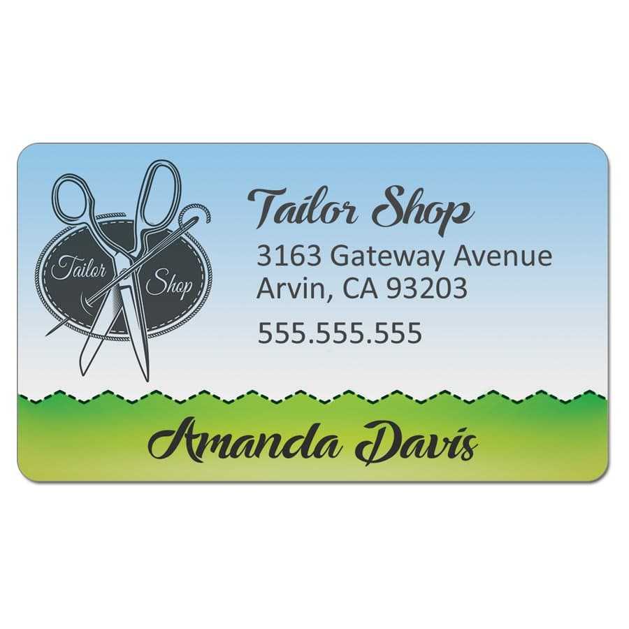 1-Sided Gloss Whuite Aluminum Business Card with 1/4" Round Corners