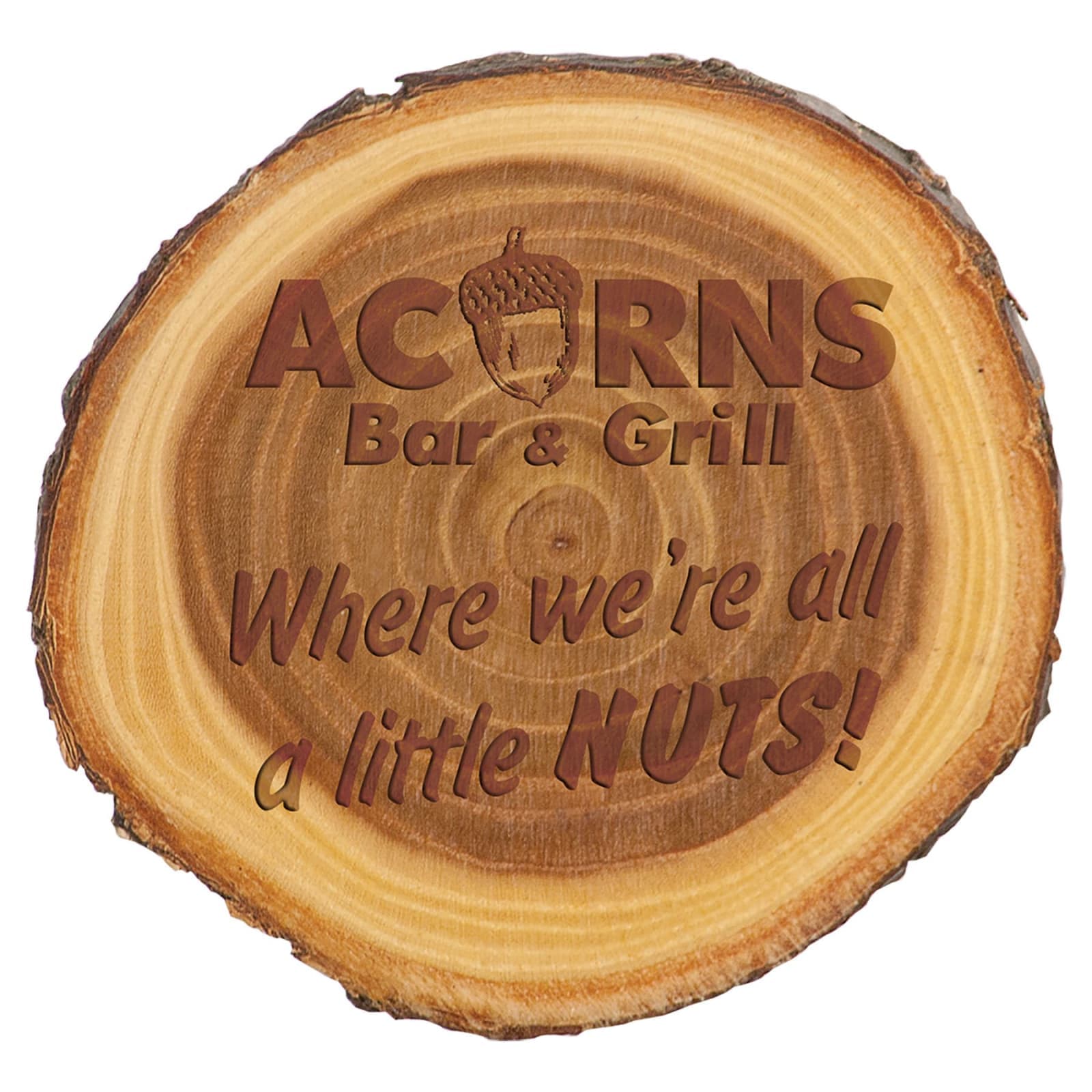 7" Genuine Elmwood Log Plaque
