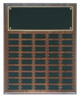 Genuine Walnut Step Edge Perpetual Plaque with 45 Plates