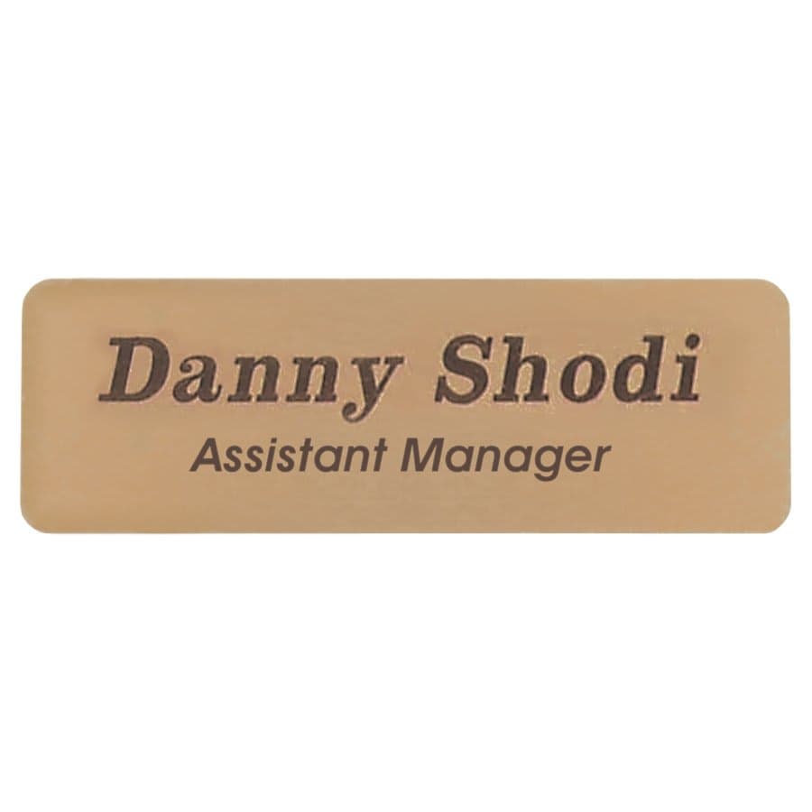 Satin Gold Brass Name Badge
