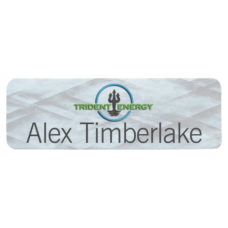 Gloss White Aluminum Name Badge