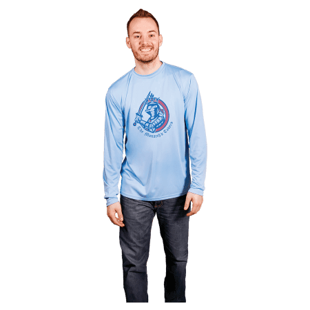 Men's Solar Performance Long Sleeve Shirt-Cobalt Blue