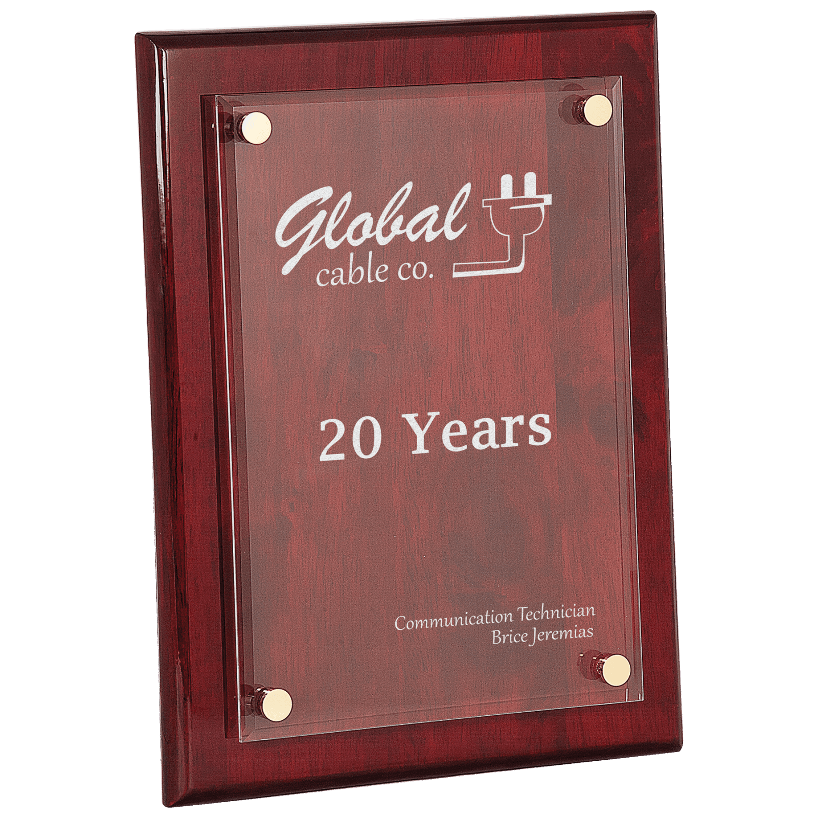 9" x 12" Rosewood Piano Finish Floating Acrylic Plaque