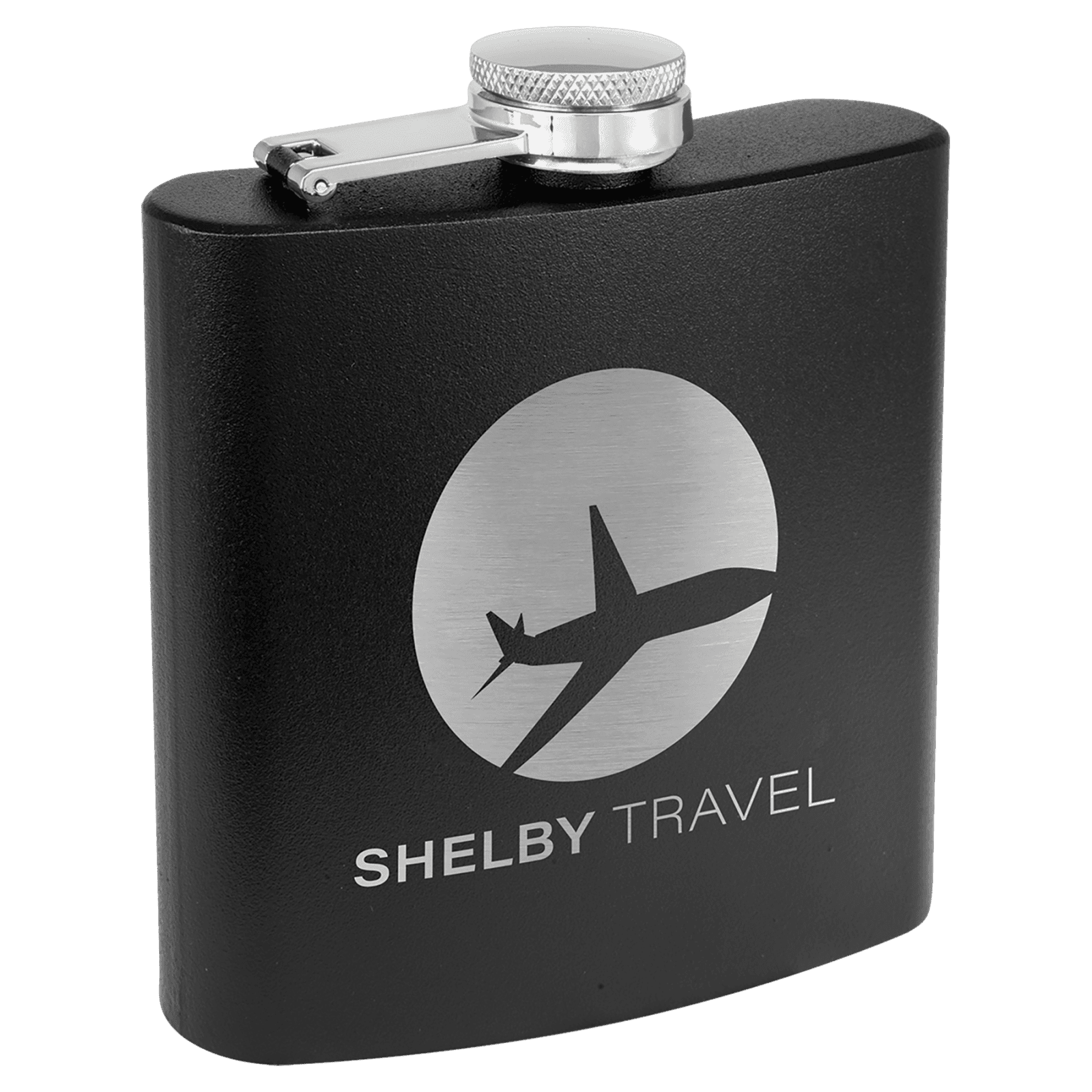 6 oz. Powder Coated Flask Black