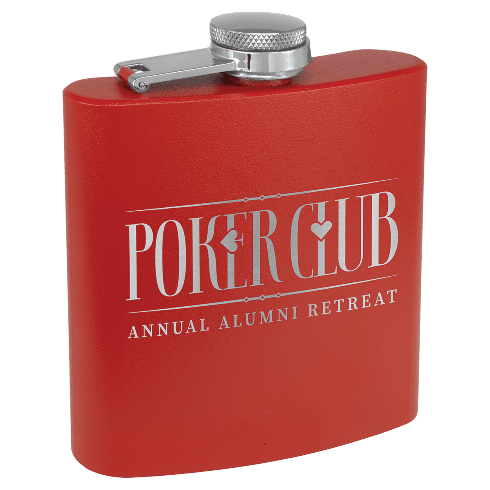6 oz. Powder Coated Flask Red