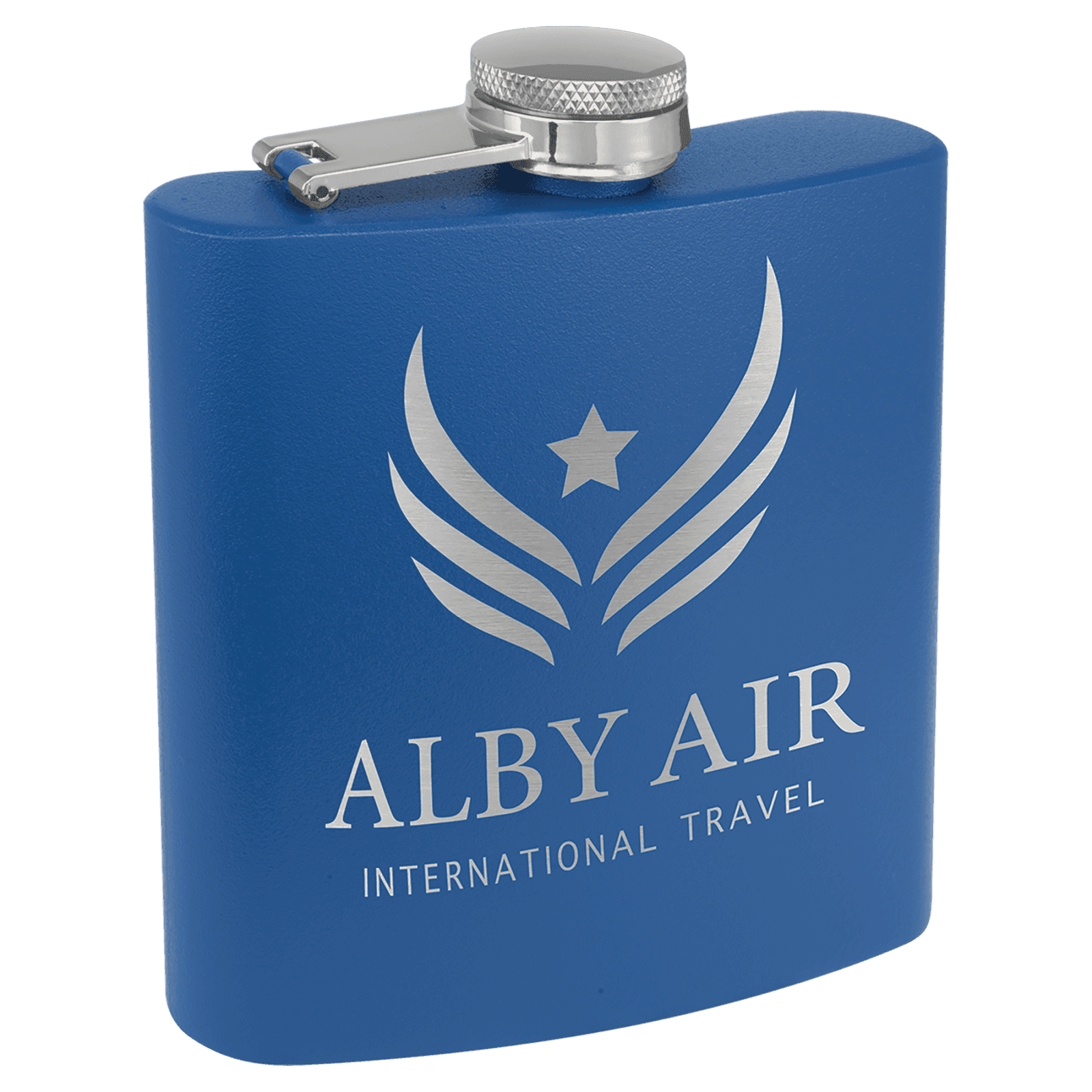 6 oz. Powder Coated Flask Royal Blue