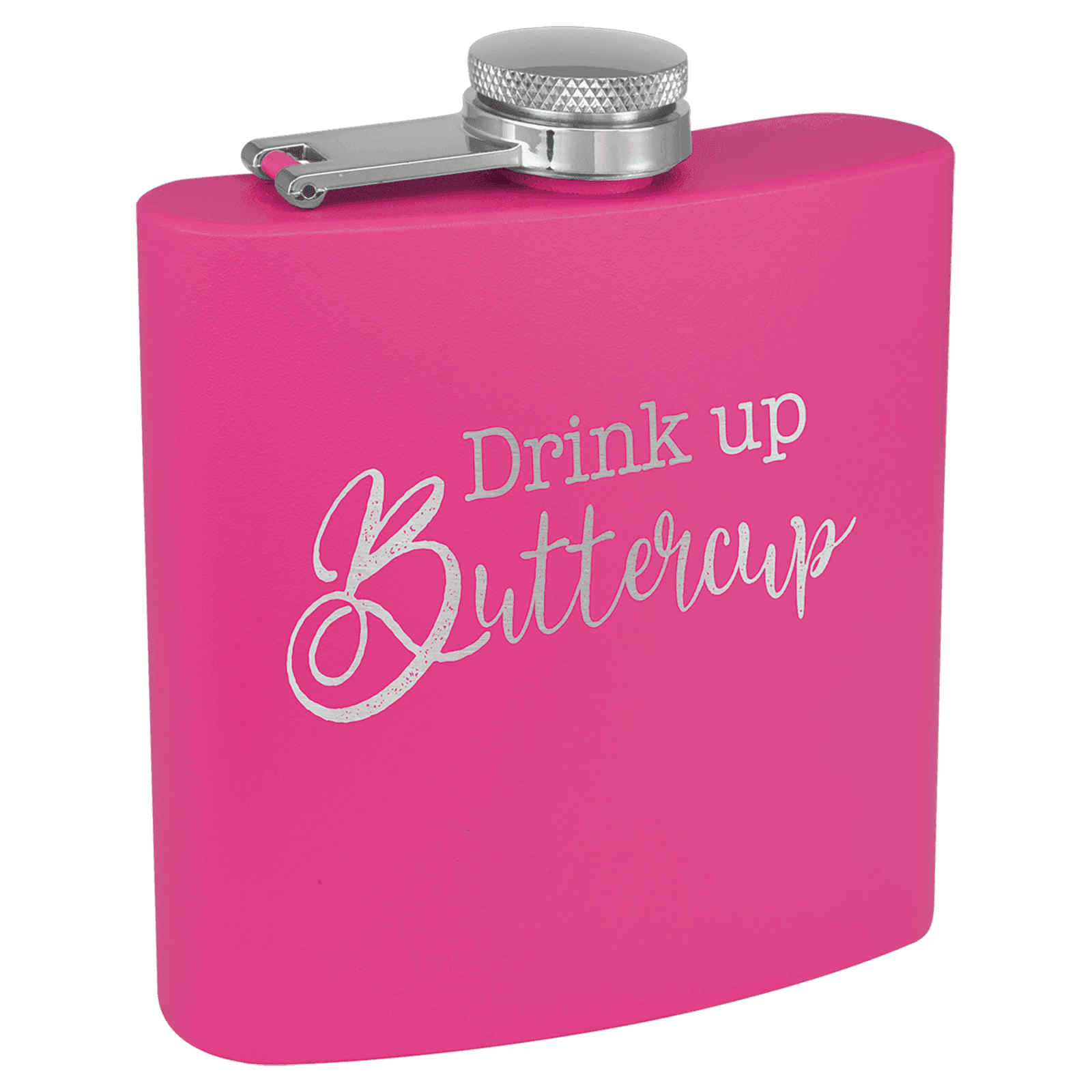 6 oz. Powder Coated Flask Pink