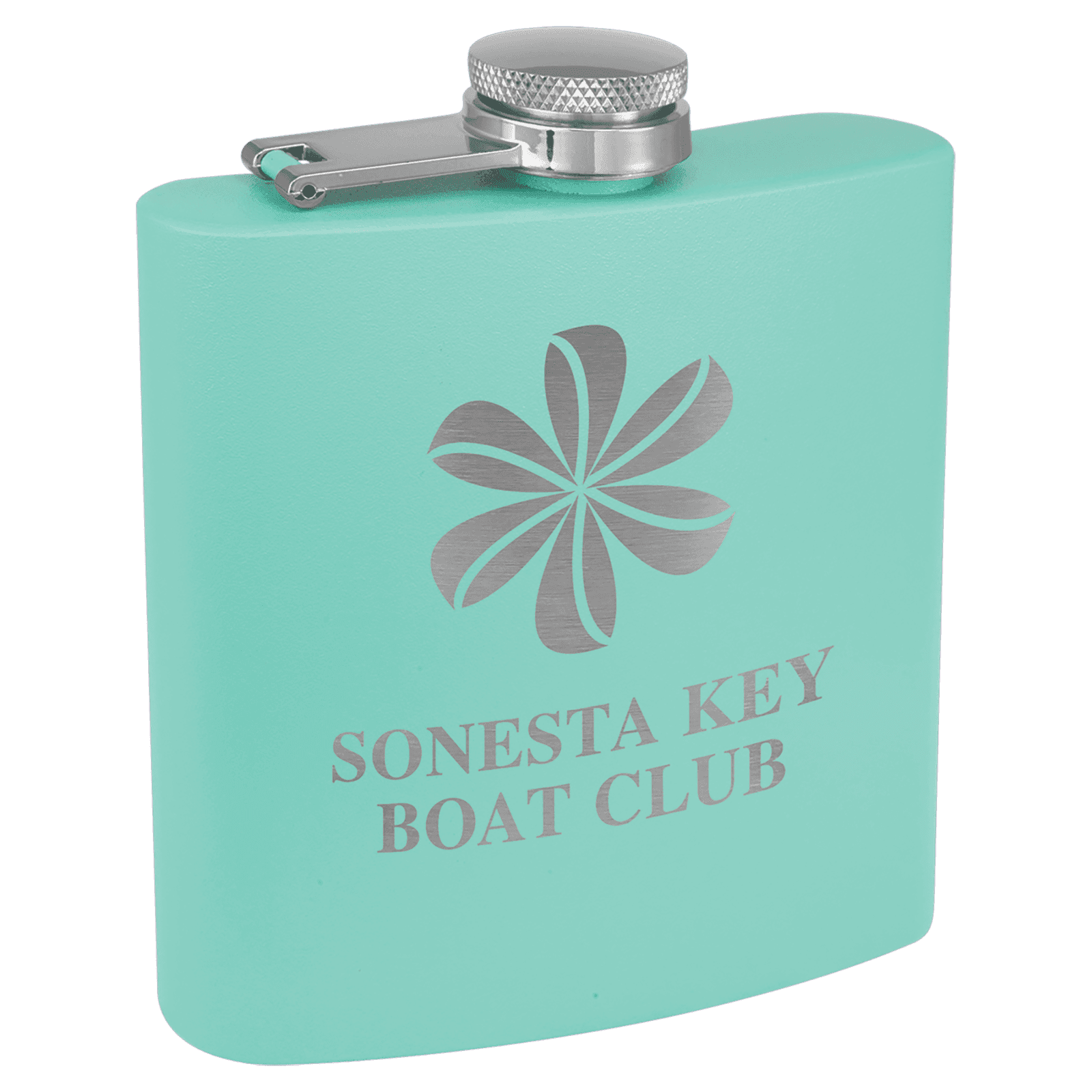 6 oz. Powder Coated Flask Teal