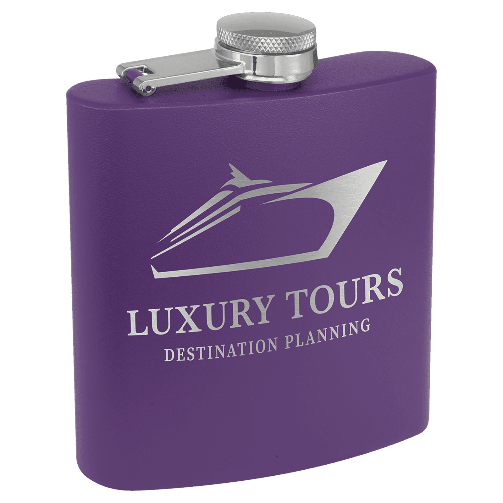 6 oz. Powder Coated Flask Purple