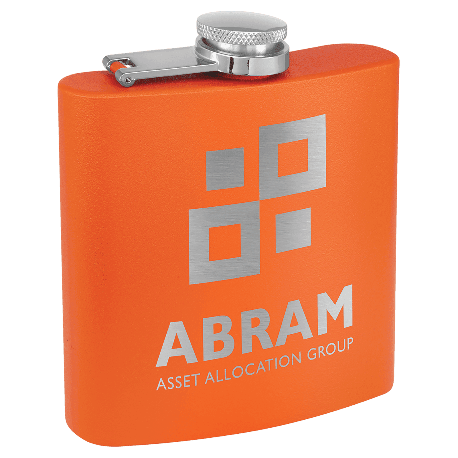 6 oz. Powder Coated Flask Orange