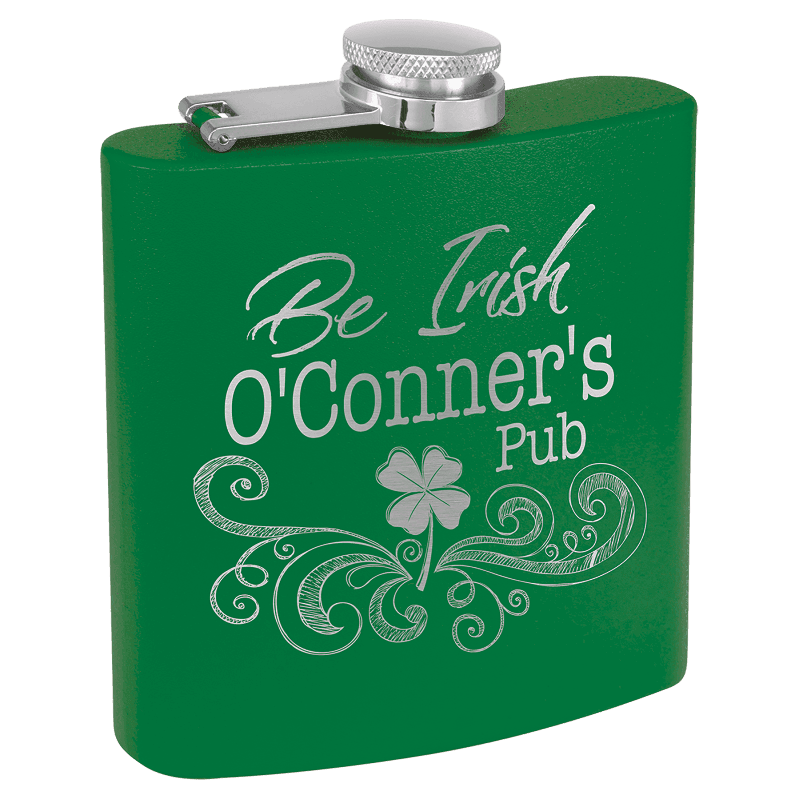 6 oz. Powder Coated Flask Green