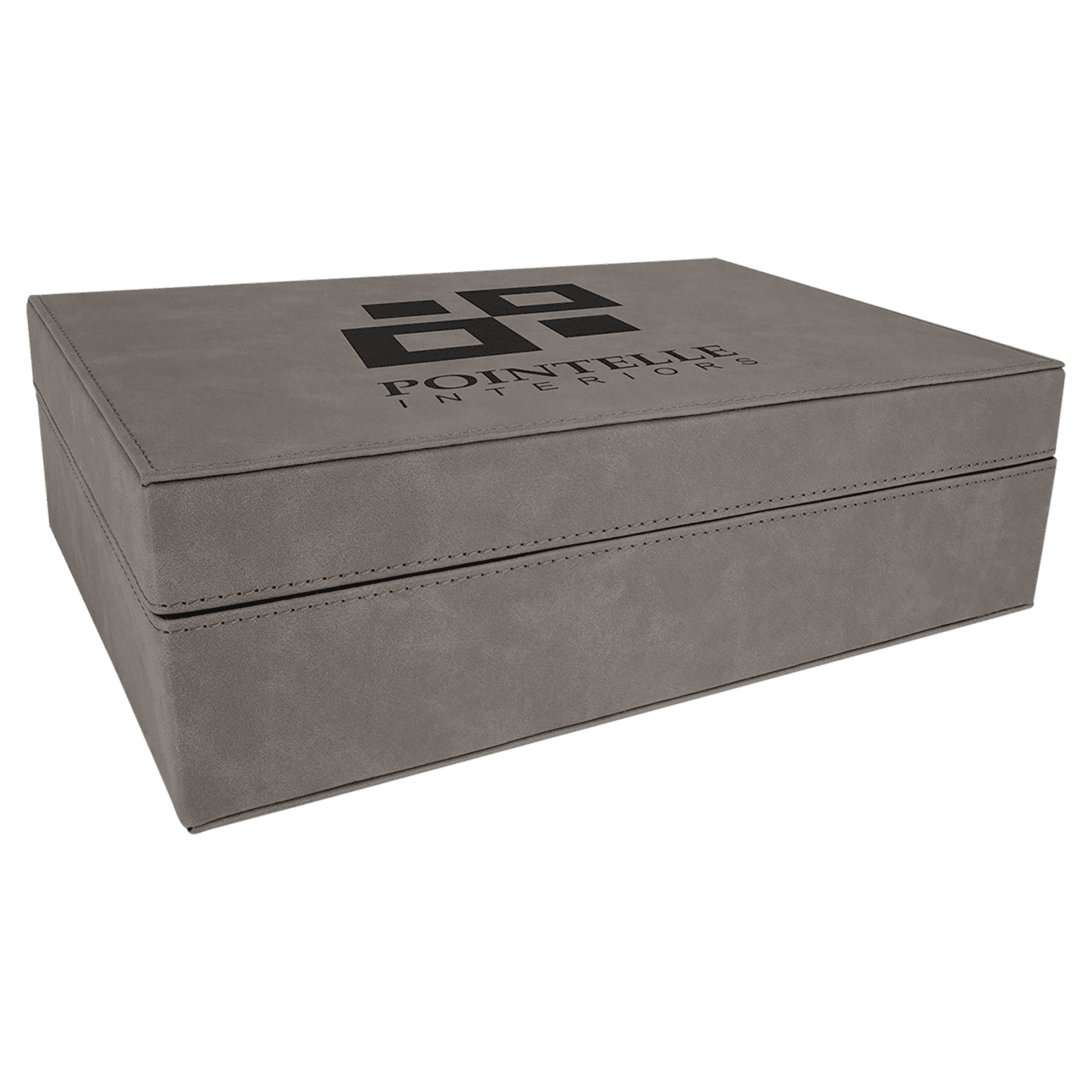 Gray Laserable Leatherette Premium Gift Box