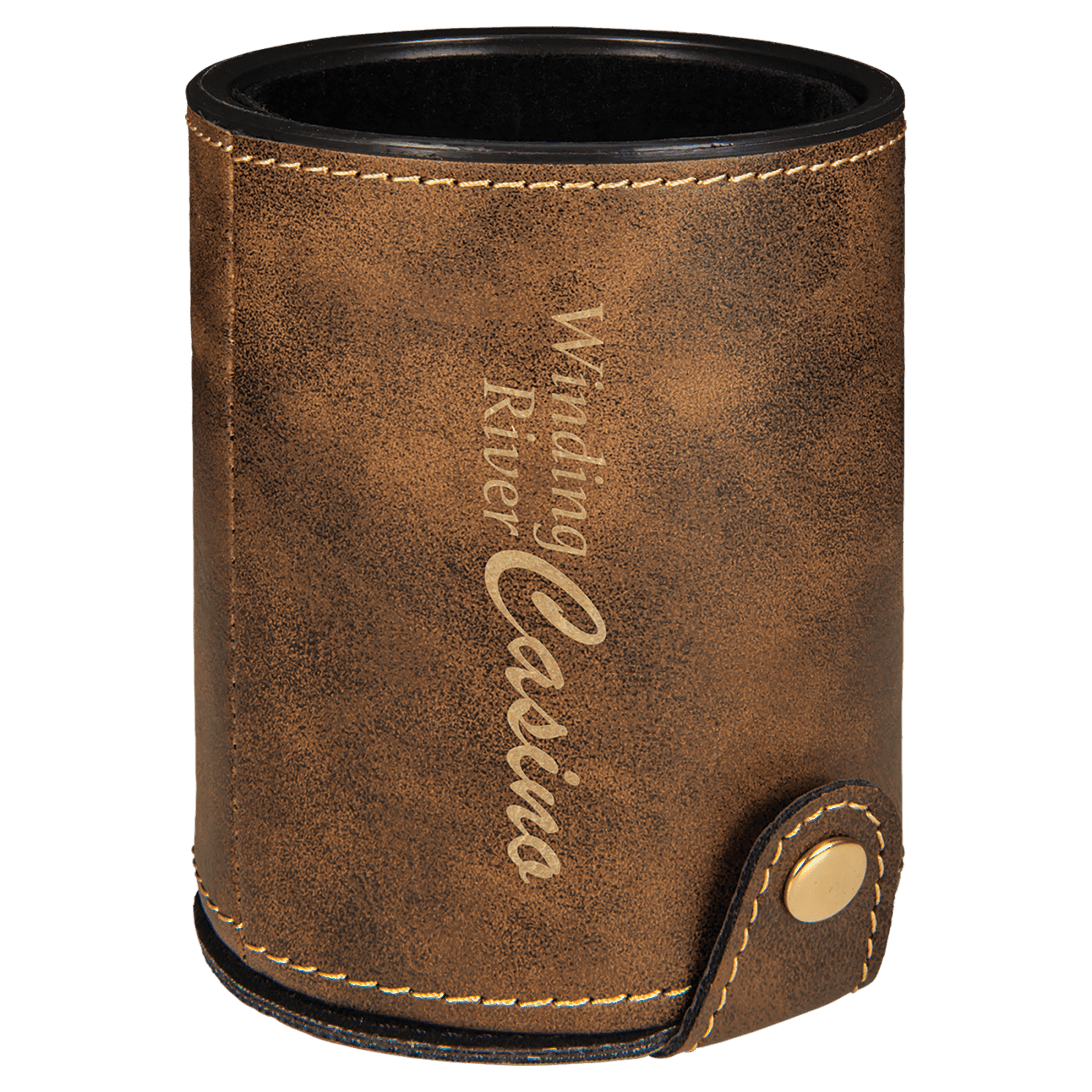 Rustic/Gold Leatherette Dice Cup Set
