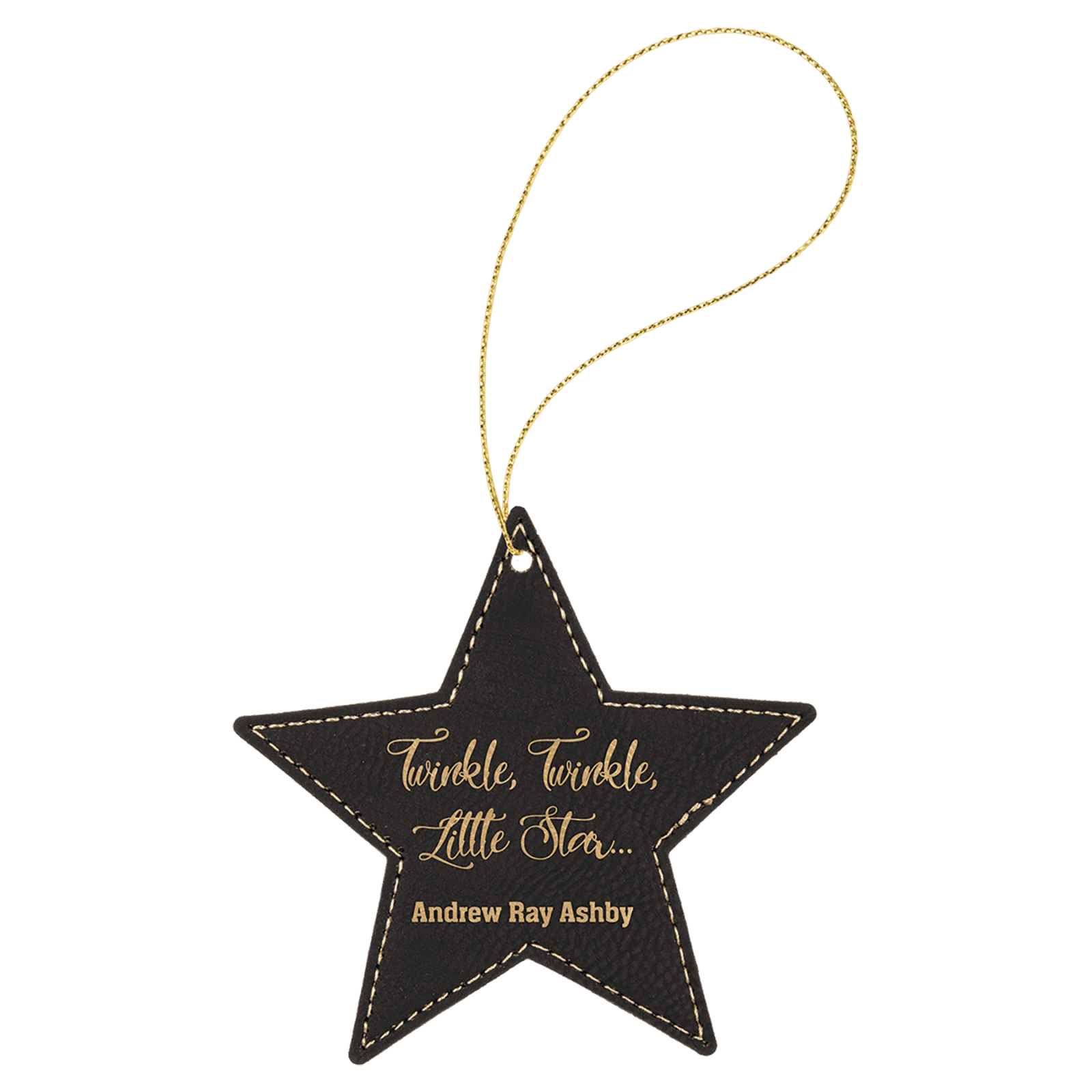 Black/Gold Leatherette Star Ornament
